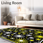 Radiant Yellow Starburst Explosion Rug