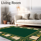 Vintage Gold Educational Elements Border Rug