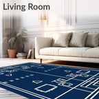 Sport Court Blueprint GeometricRug Rug