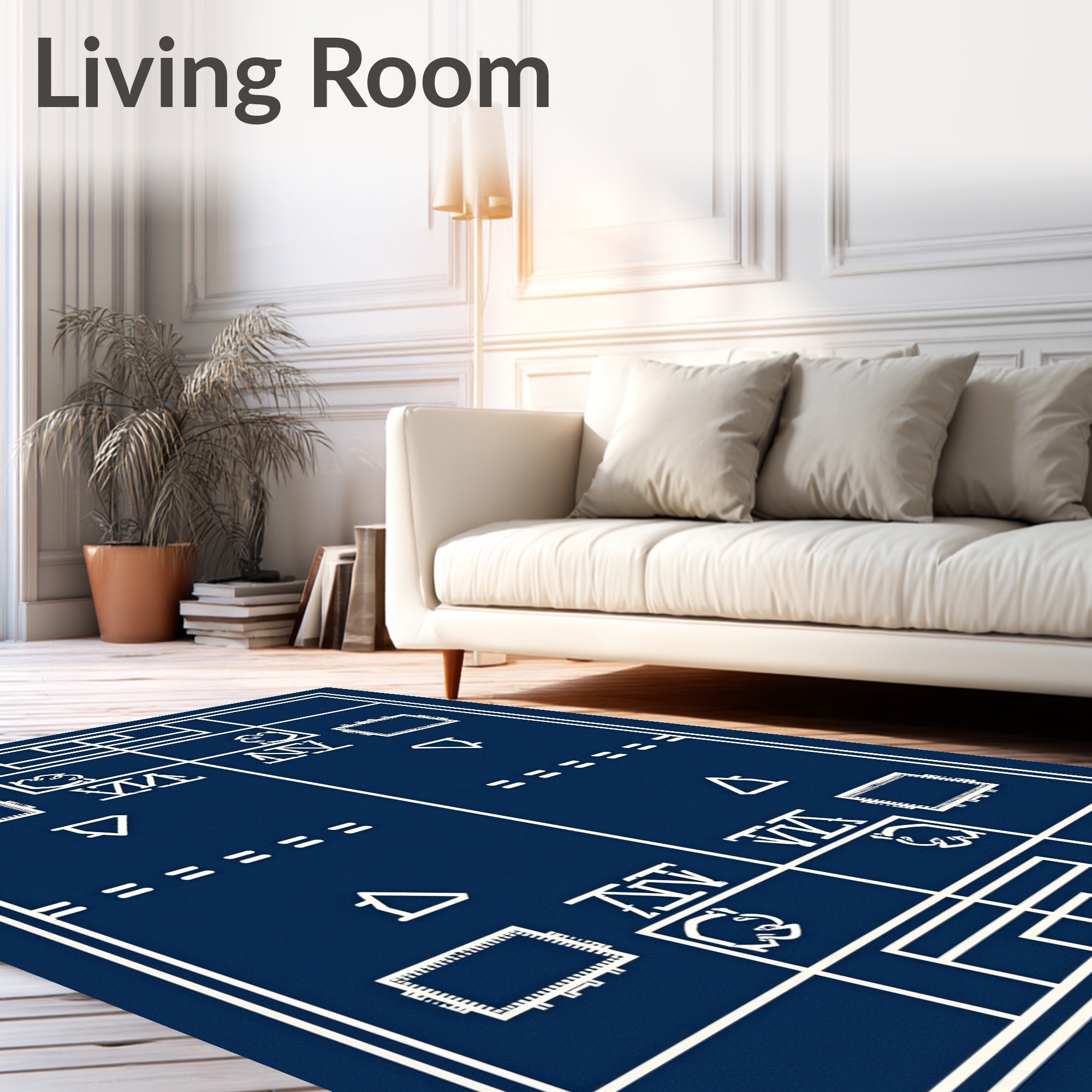 Sport Court Blueprint GeometricRug Rug
