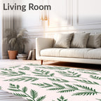 Forest Green Fern Frond Repeat Rug