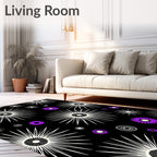 Black Purple Starburst Medallion Rug
