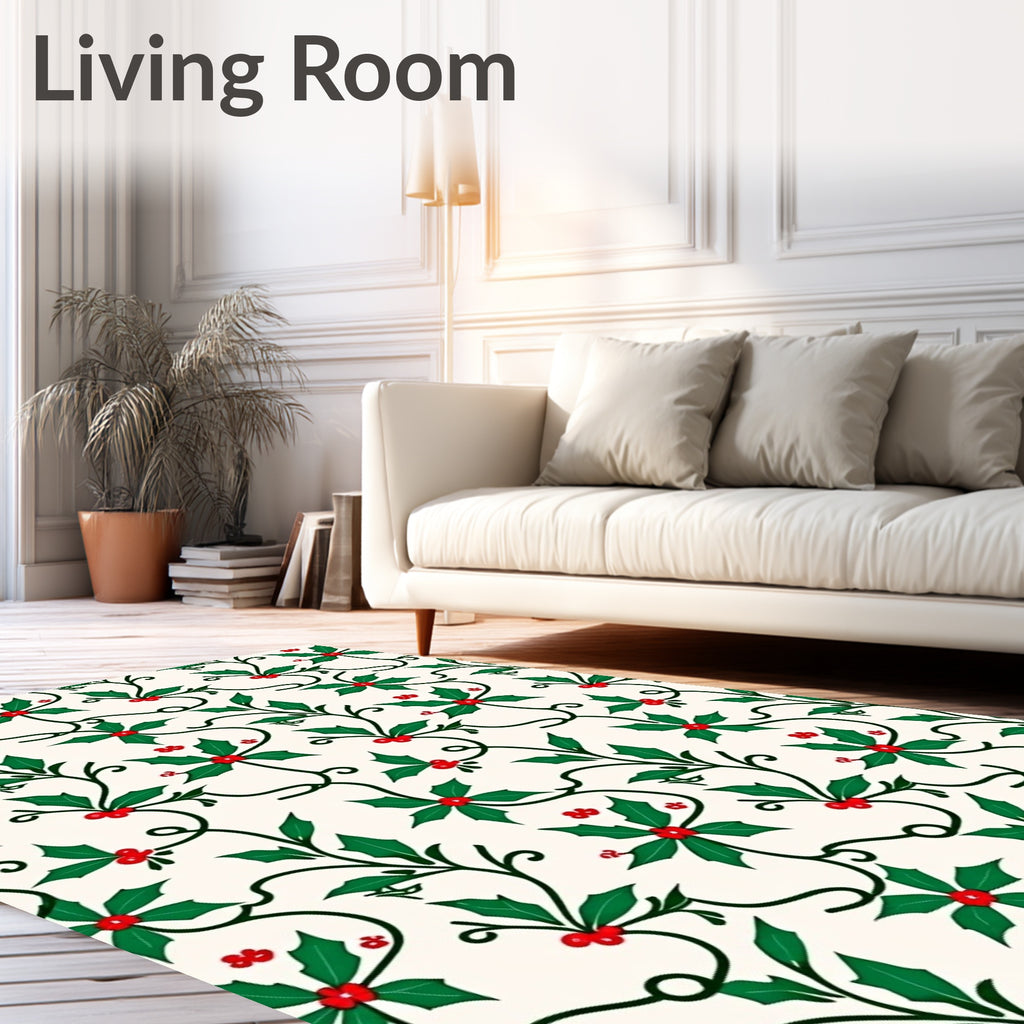 Holiday Holly Berry Vine Rug