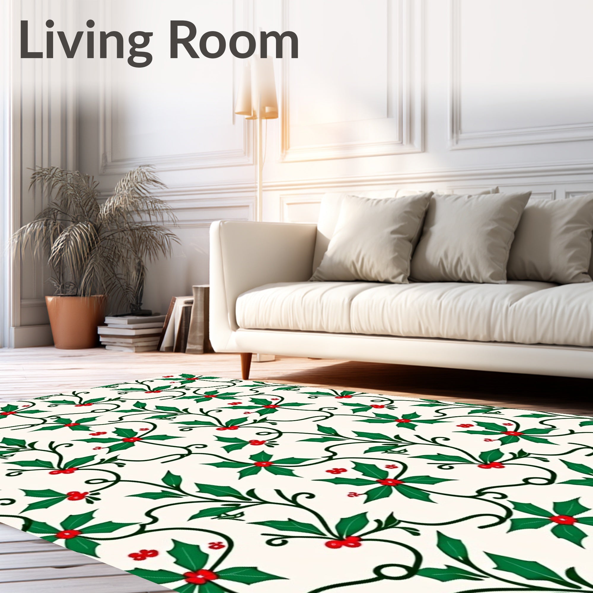 Holiday Holly Berry Vine Rug