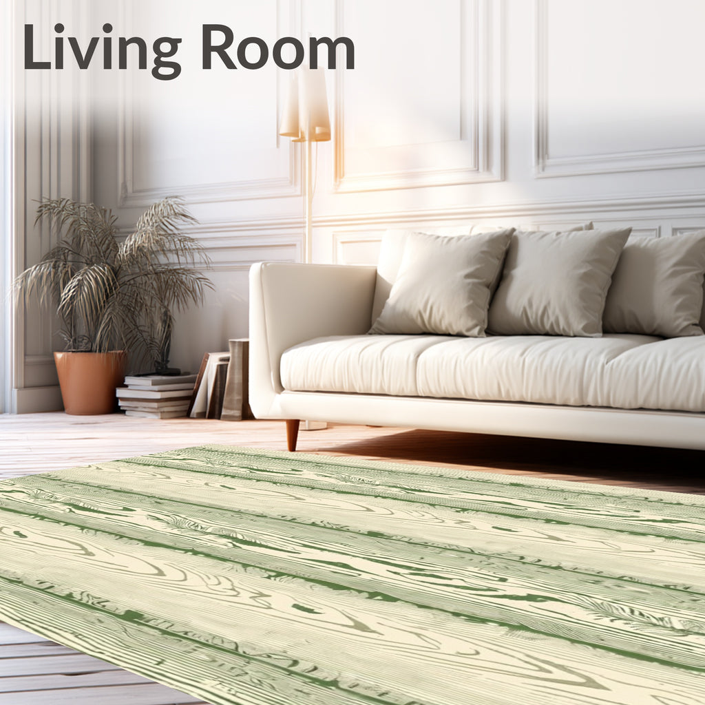 Natural Wood Grain Vertical Stripes Rug