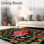 Vintage Red Truck Pine Garland Rug