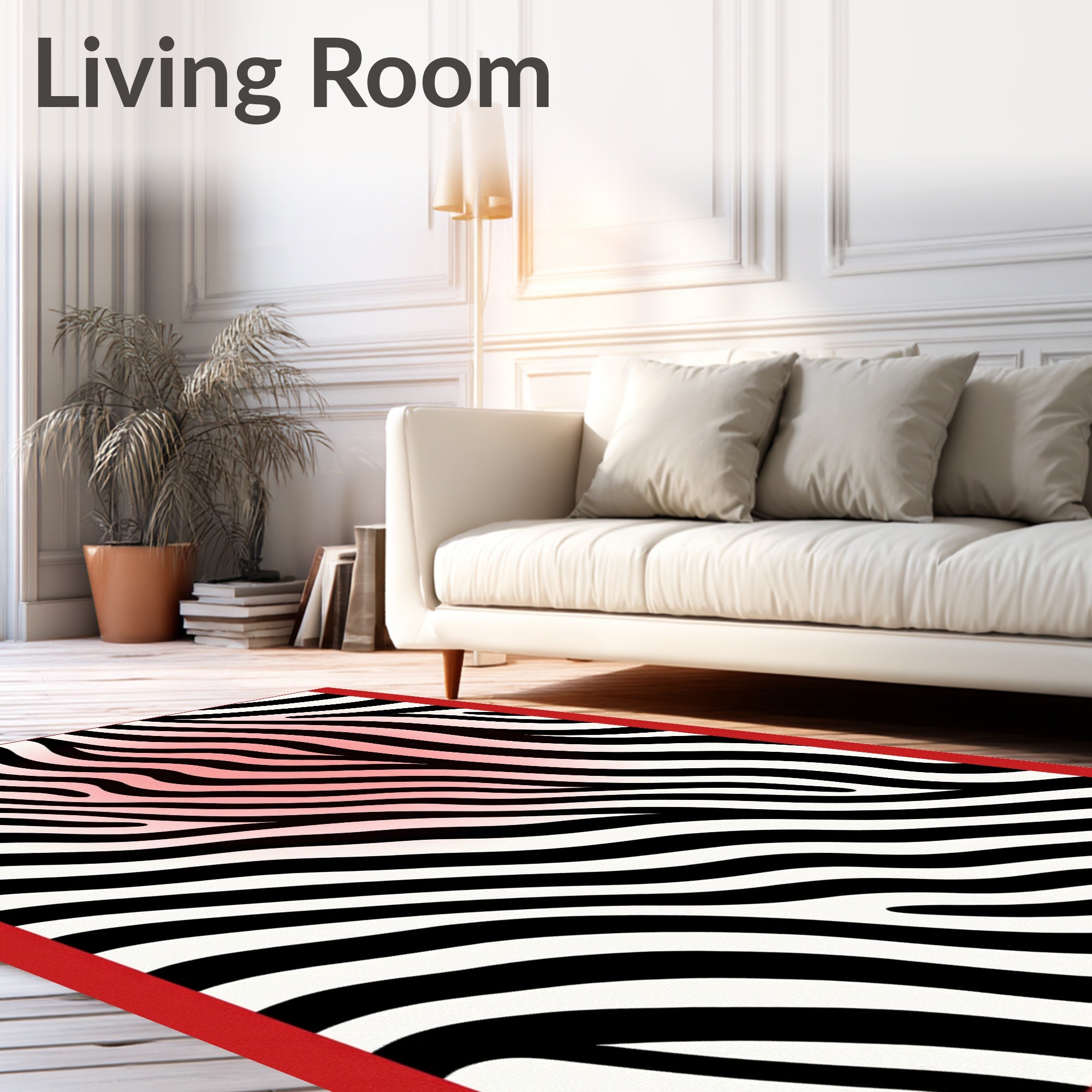 Bold Red Striped Zebra Flair Rug