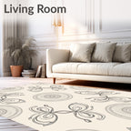 Gray Floral Medallion Swirl Rug