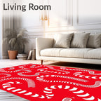 Crimson White Wavy Serpent Collection Rug