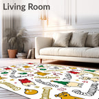Cute Christmas Dogs and Baubles Rug
