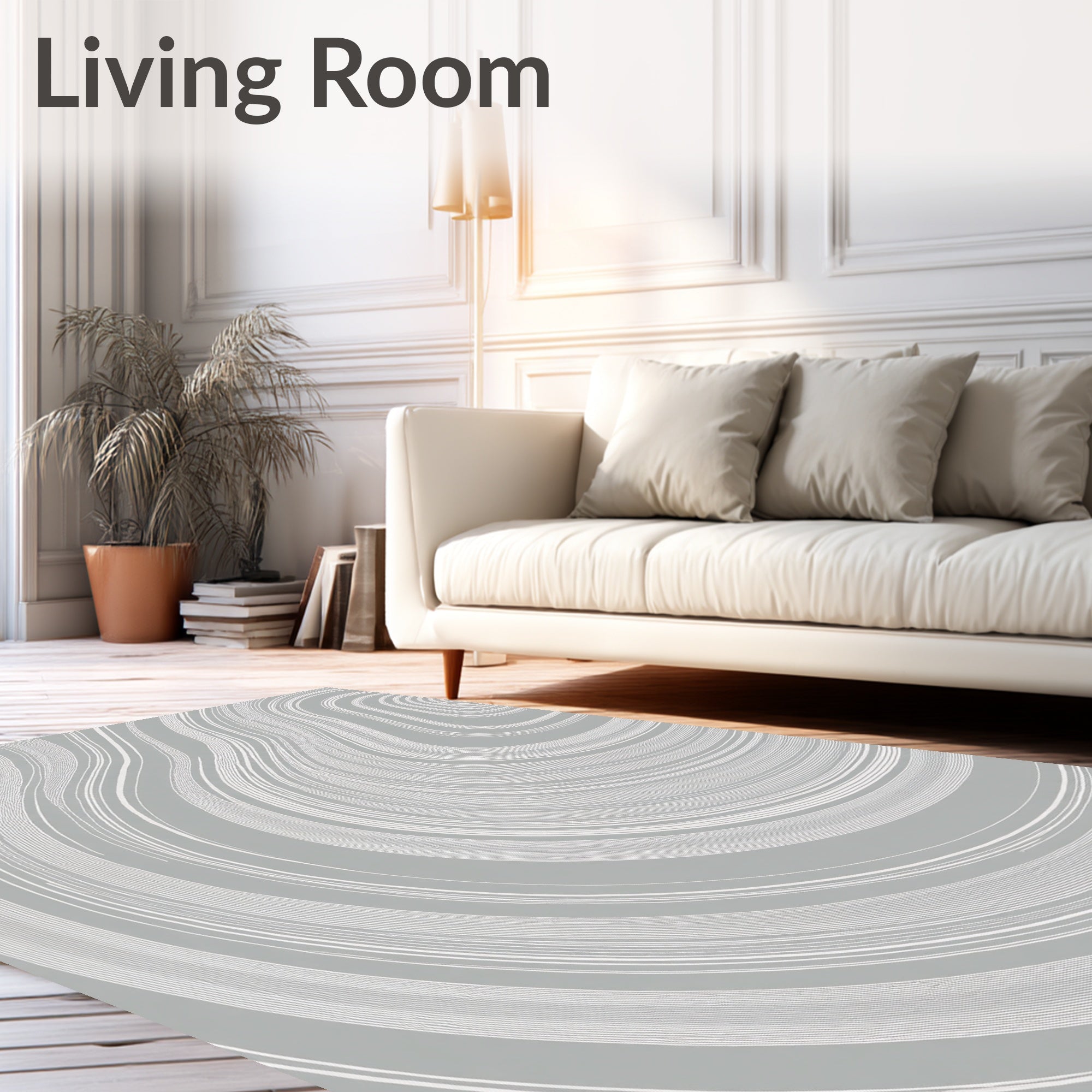 Soft Gray Swirling Lines Rug