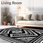 Monochromatic Intricate Tribal Diamond Rug