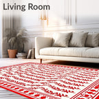 Crimson Vine Botanical Repeat Rug