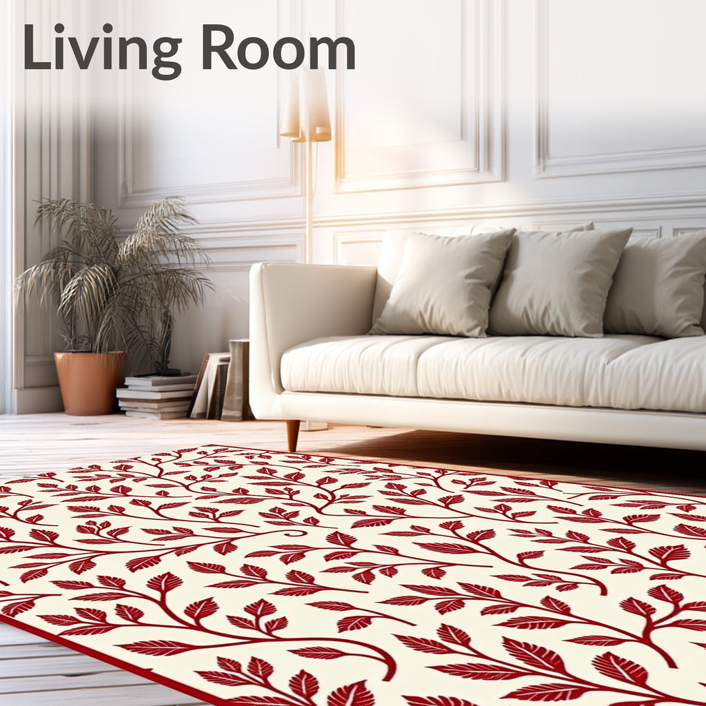 Ornate Crimson Branch Botanical Rug