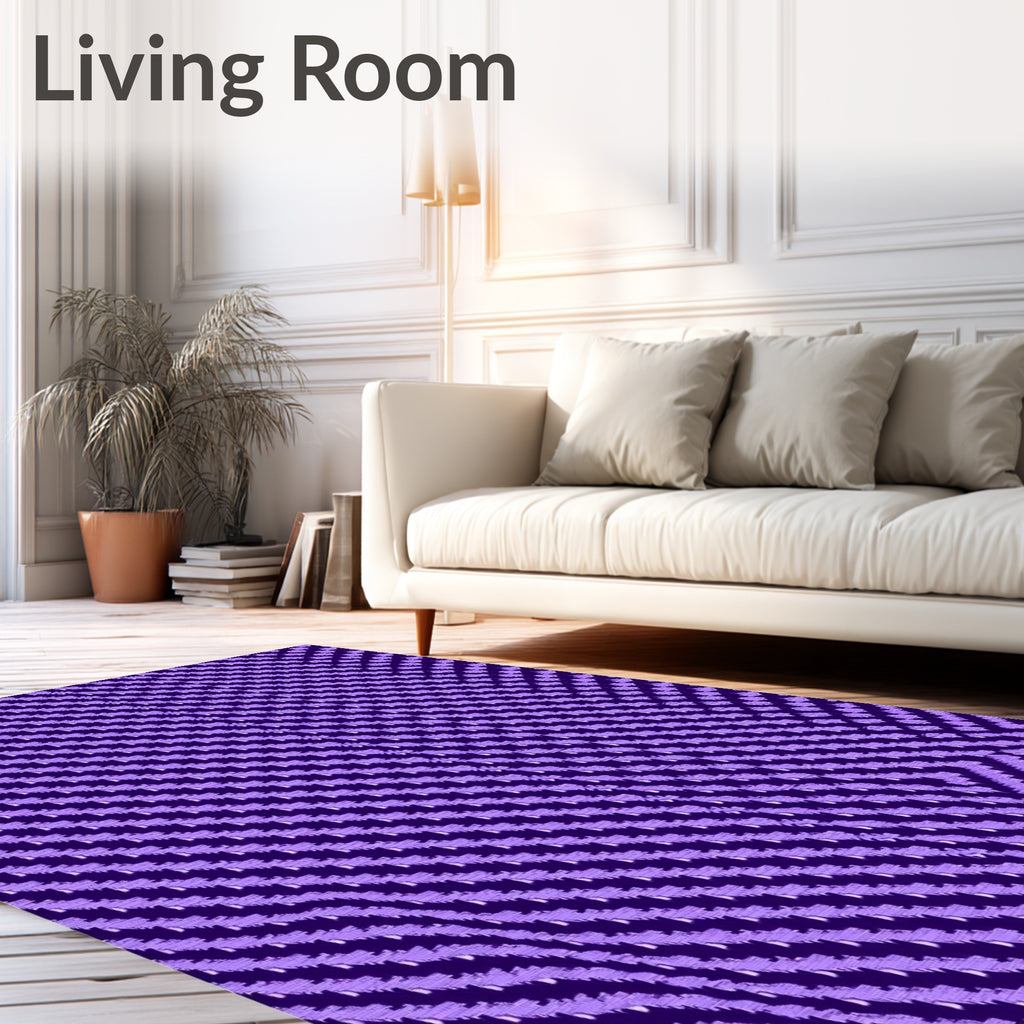 Deep Violet Chevron Textured Rug