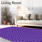 Deep Violet Chevron Textured Rug