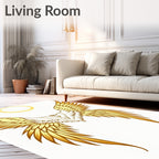 Golden Feathered Wings Halo Rug