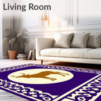 Deep Purple Golden Antelope Medallion Rug