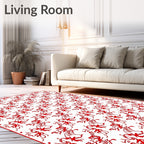 Bold Reds Scripted Animal Harmony Rug