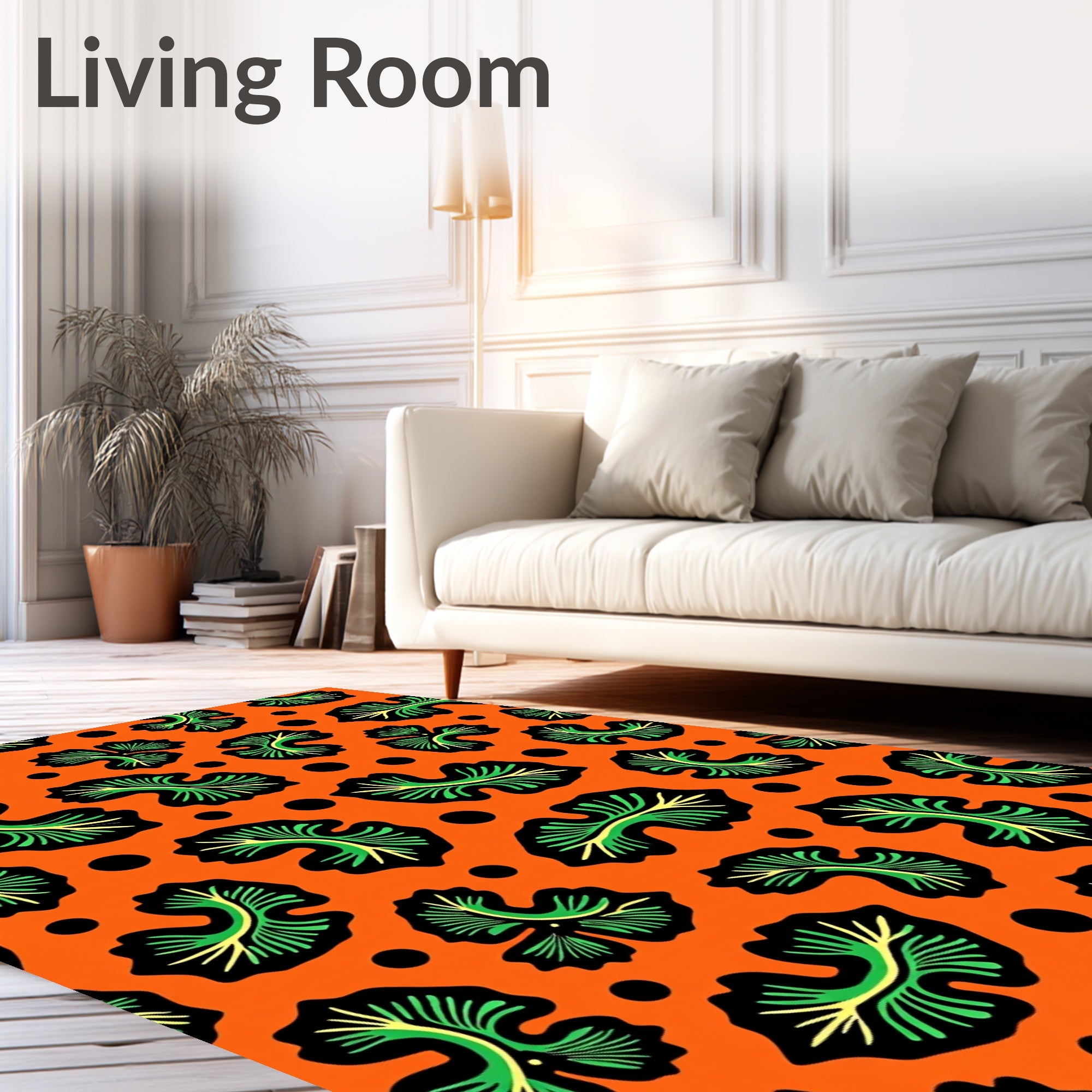 Vivacious Green Leaf Scatter Rug