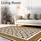 Cream Geometric Ivory Earth Tone Rug
