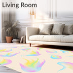 Holographic Pastel Flame Abstract Rug