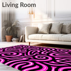 Vibrant Pink Swirl Graffiti Rug