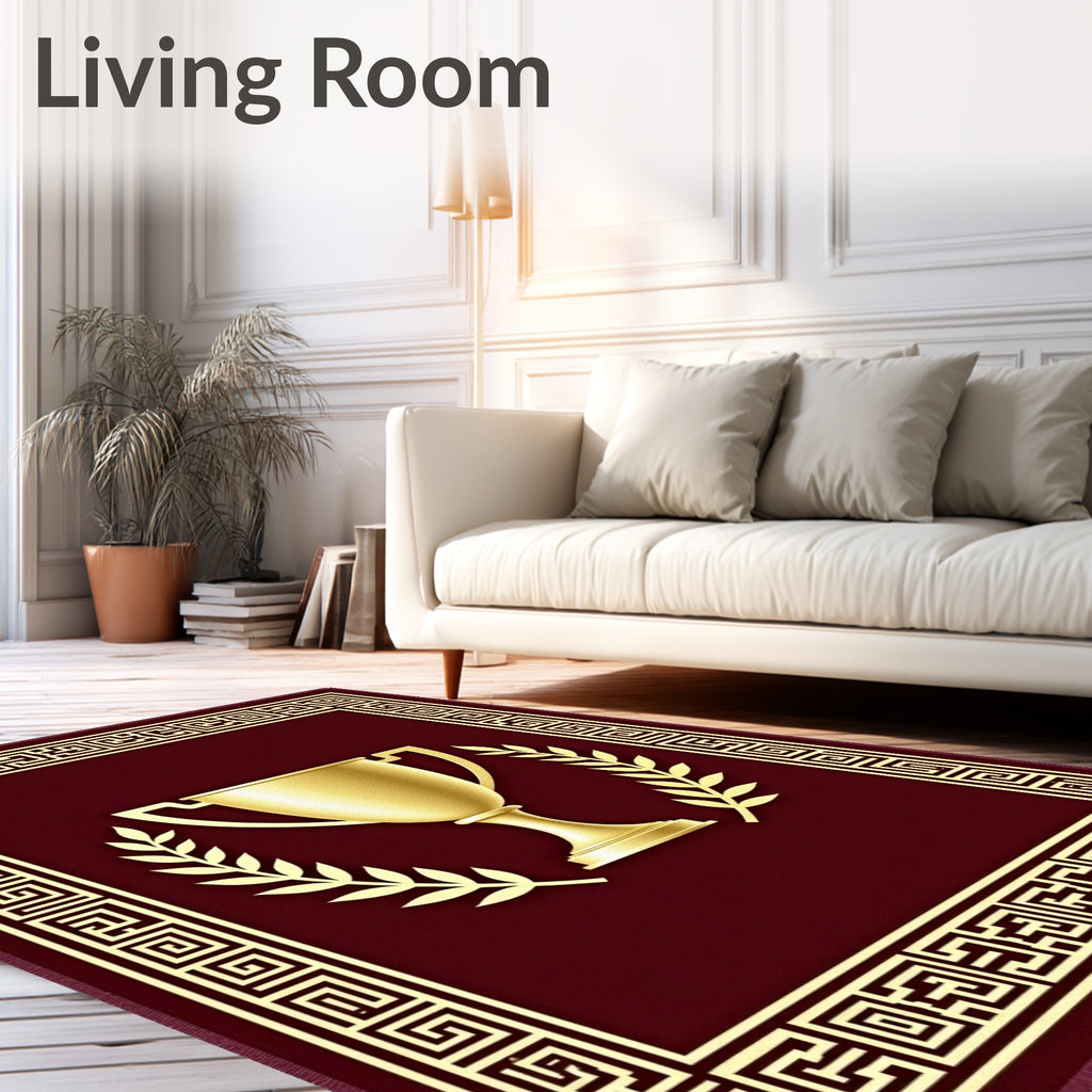 Gold Trophy Laurel Border Rug
