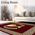 Gold Trophy Laurel Border Rug