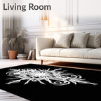 Monochromatic Dark Fantasy Crest Rug