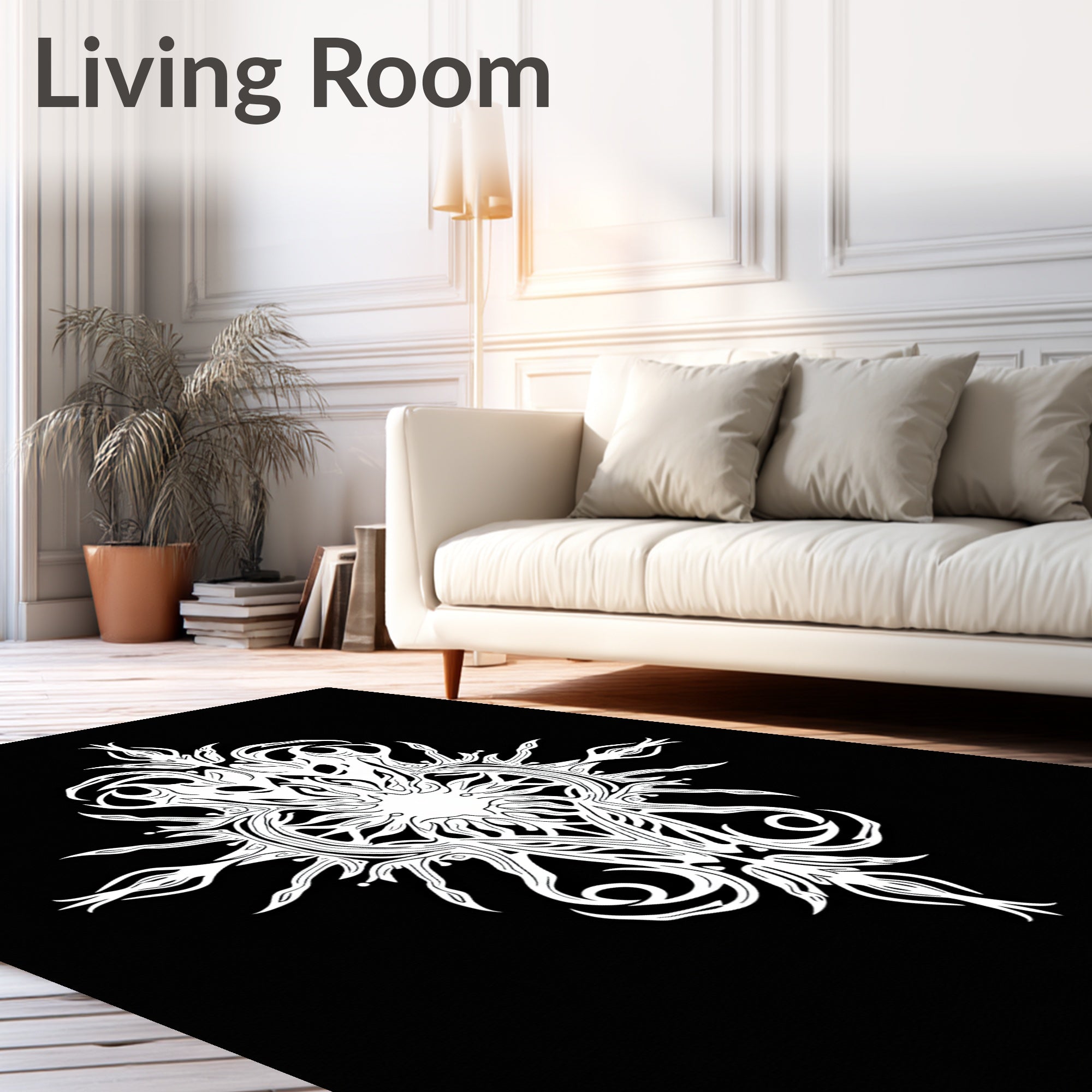 Monochromatic Dark Fantasy Crest Rug