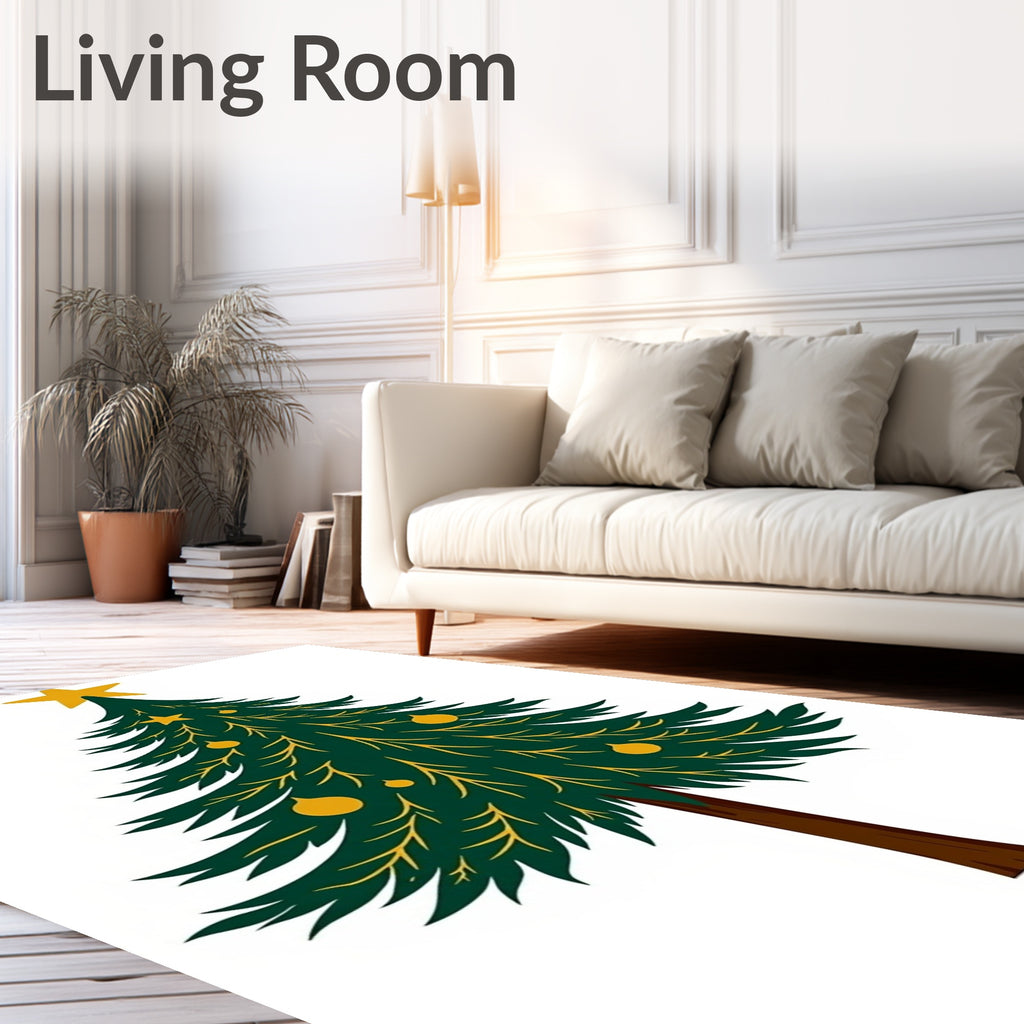 Emerald Pine Ornaments Star Top Rug
