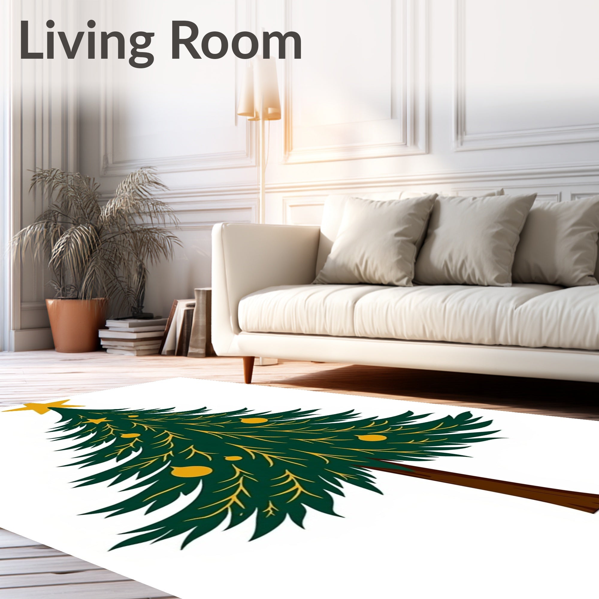 Emerald Pine Ornaments Star Top Rug