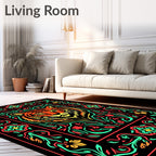 Bold Tiger Floral Border Rug
