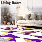 Modern Purple Gold Geometric Angles Rug