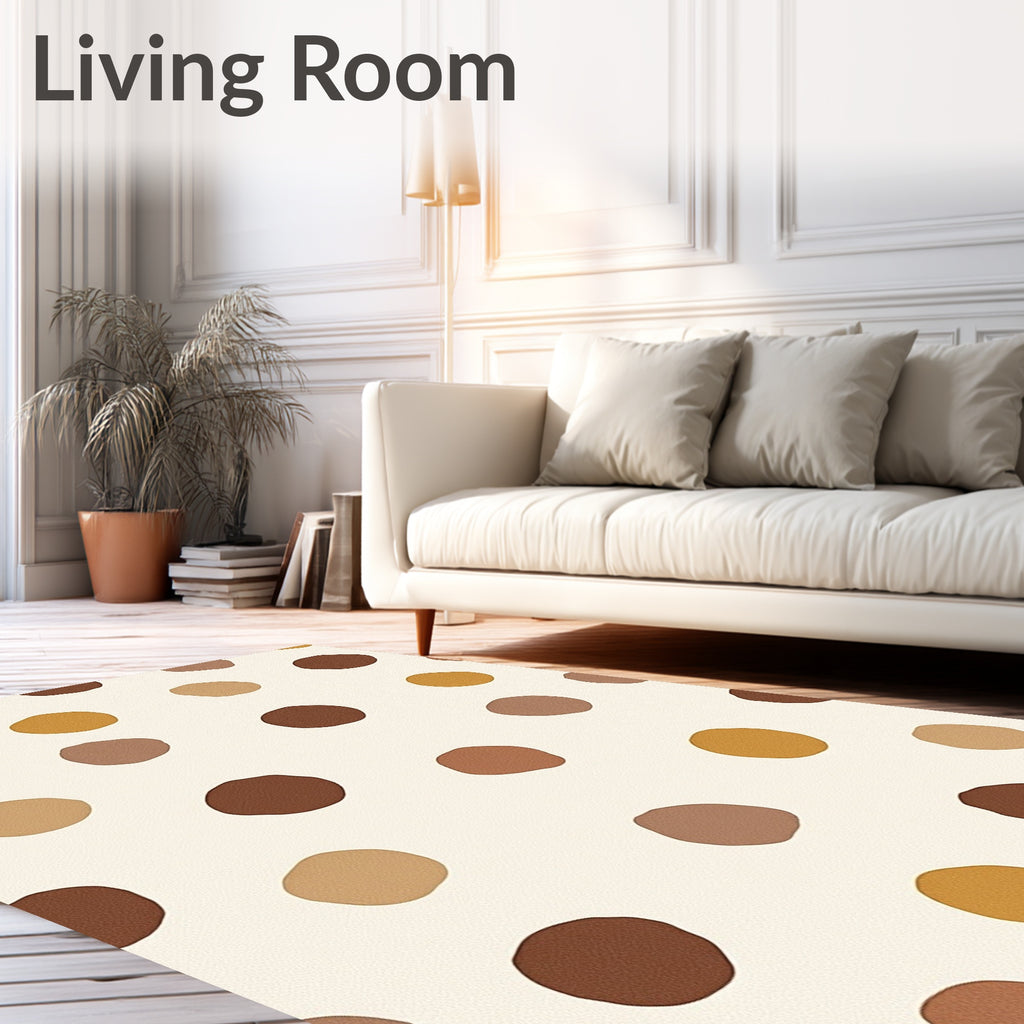 Earthy Tone Polka Dot Scatter Rug