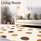 Earthy Tone Polka Dot Scatter Rug