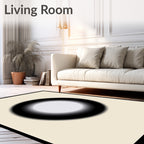 Minimalist Black White Gradient Circle Rug