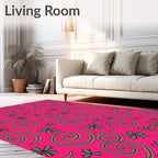 Hot Pink Swirls and Starbursts Rug