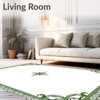 Ornate Green Filigree Border Star Rug