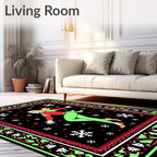 Festive Dancer Snowflakes Holiday Border Rug
