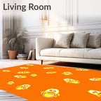 Bouncing Orange Yellow Creature Scatter Rug