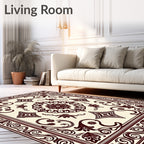 Dark Brown Classic Floral Medallion Rug