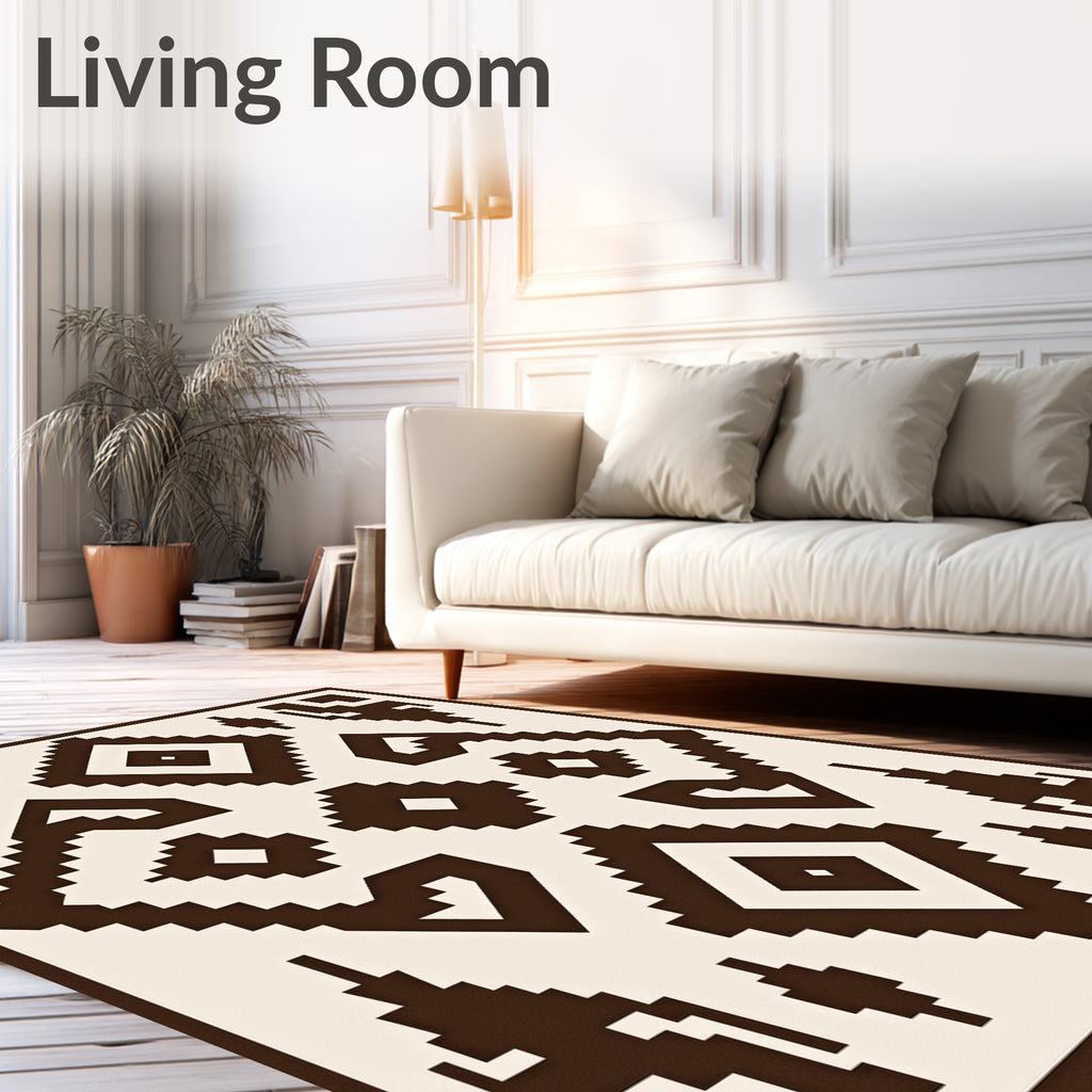 Rustic Earthy Diamond Tribal Rug