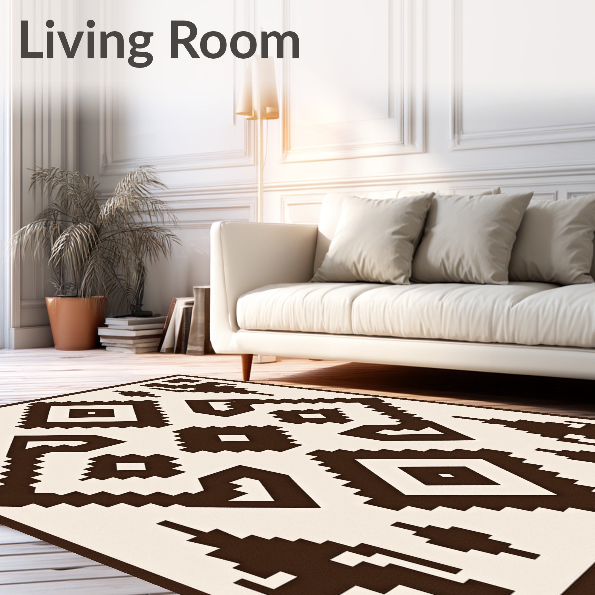 Rustic Earthy Diamond Tribal Rug