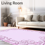 Art Nouveau Orchid Petal Frame Rug