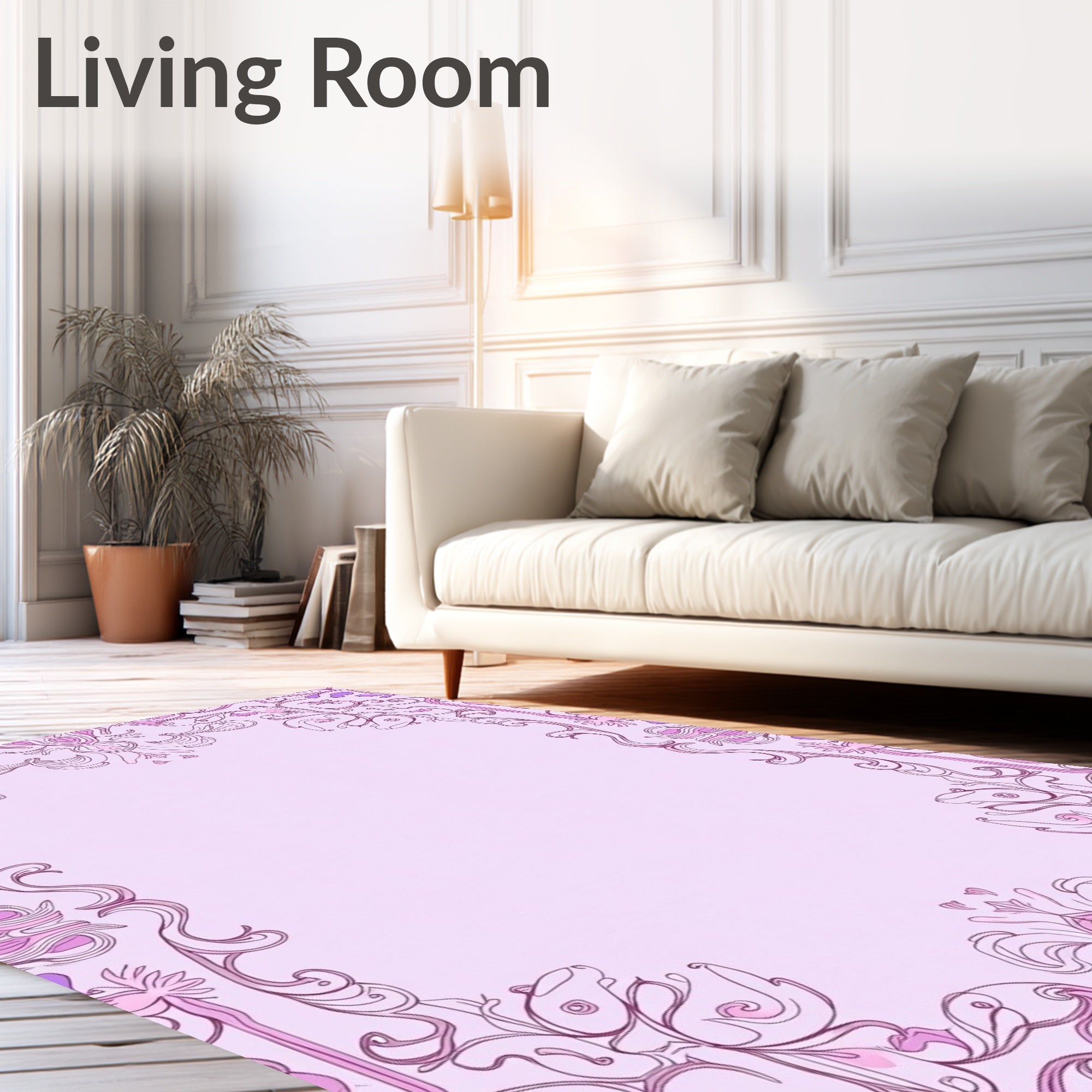 Art Nouveau Orchid Petal Frame Rug
