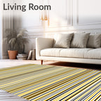 Marigold White Black Thin Stripe Rug