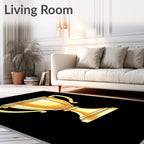 Golden Trophy With Ornate Band Rug