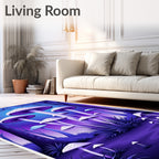 Mystical Purple Mushroom Forest Rug